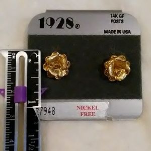 Classic 1928 Gold Rose Earrings